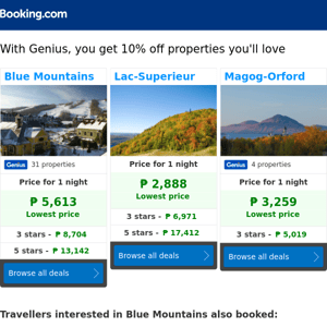 You searched for Blue Mountains — Get a 10% base-rate discount on select properties