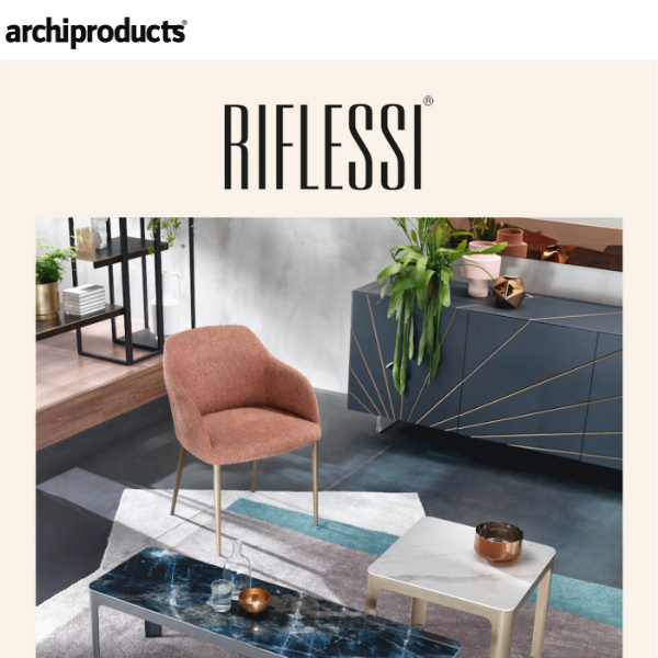 Riflessi console and coffee tables: geometric shapes and contemporary style