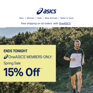OneASICS™ exclusive Spring Sale ends tonight:15% off** select styles. -  ASICS America