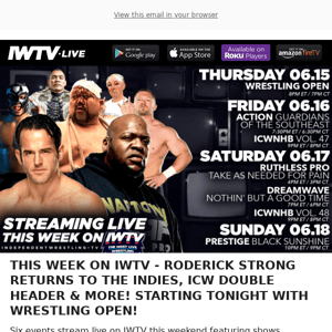 TONIGHT on IWTV - ACTION & ICW NO HOLDS BARRED!