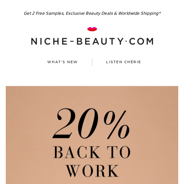 Back to Work 20% off.