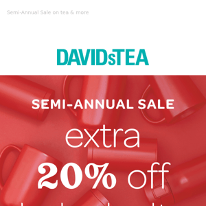 Extra 20% off ENDS TODAY!