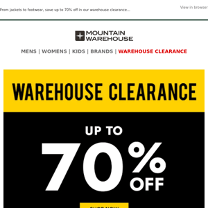 Up To 70% Off | Warehouse Clearance