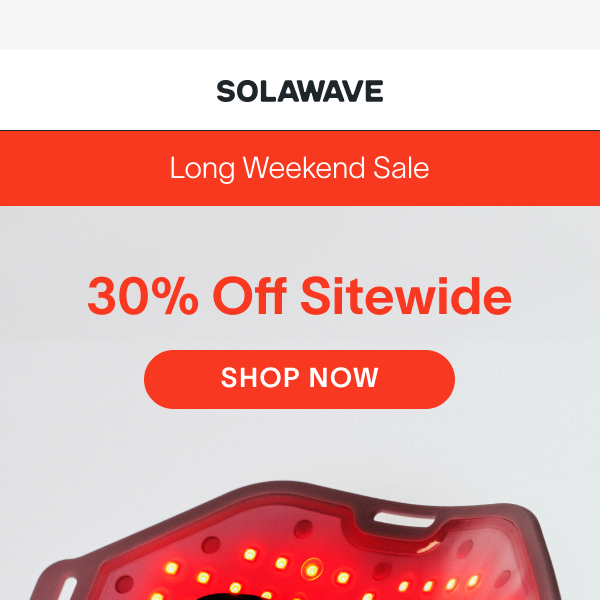 Long Weekend Sale: 30% Off Everything!