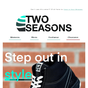 All your Favourite styles and brands, for less. 👟 || Footwear @ Two Seasons