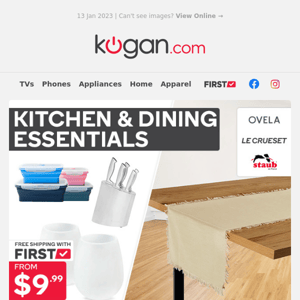 Kitchen & Dining Essentials from $9.99 - Entertain Friends & Family Without the Price Tag!