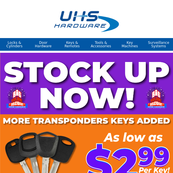 💪$2.99 Transponder Keys & More! Ends Soon!🔥