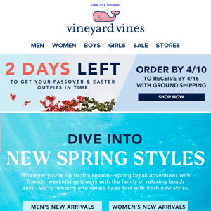 NEW Spring Arrivals! Dive In…