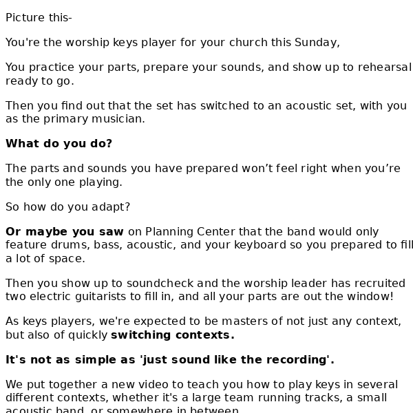 How to Play Keys in a Band - Sounds and Parts