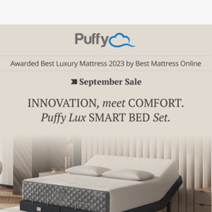 Sleep smarter AND save? Hello, Puffy Lux Smart Bed Set