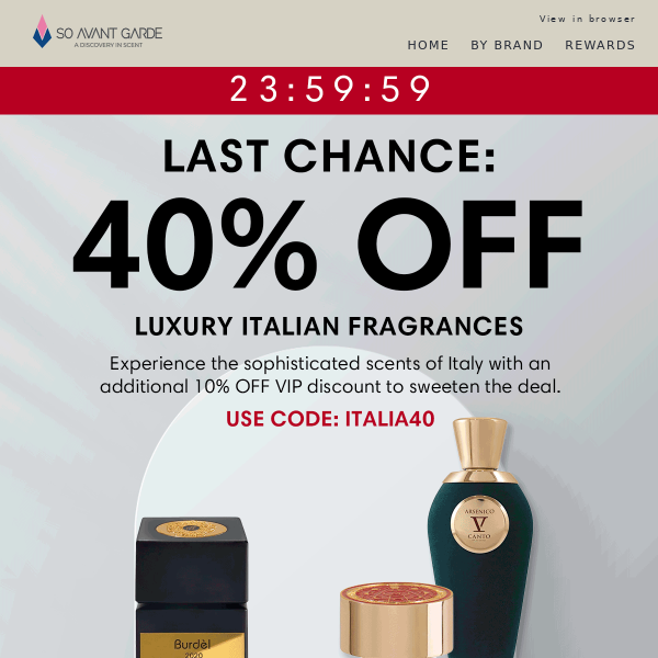 Get 40% OFF Luxury Italian Fragrances