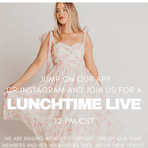 SPECIAL LUNCHTIME LIVE AT 12 PM CST