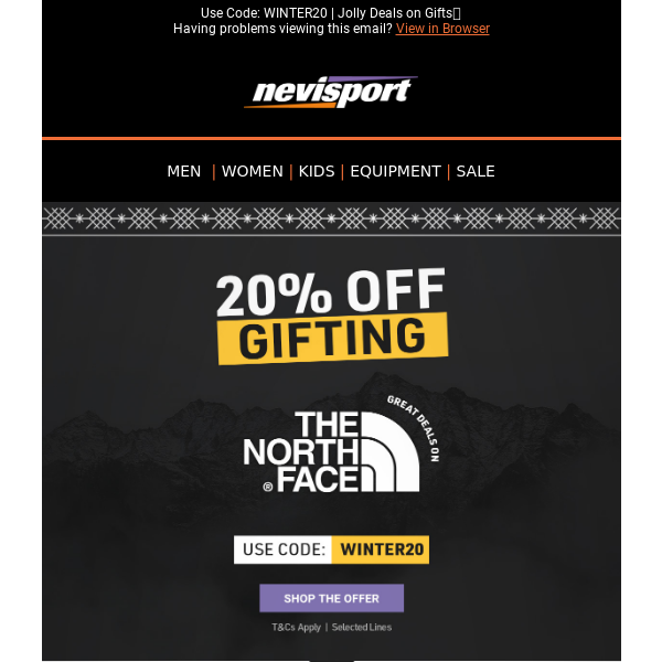 🎁 Unwrap 20% off The North Face!