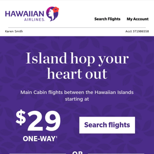 Fare deals between the Islands