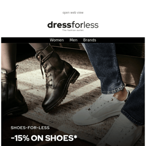 Save -15% on all shoes with the code SHOES!