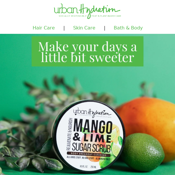 Cleanse away this Spring with our sweet Mango & Lime Sugar Scrub!