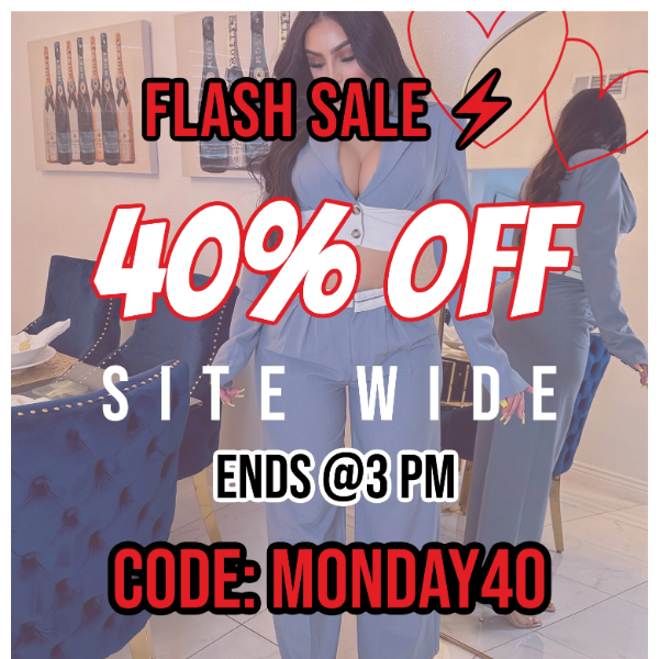 40% OFF EVERYTHING!!🤯ENDS @ 3 PM♡