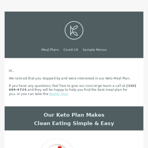 We noticed you were interested in the Kooshi Keto Plan