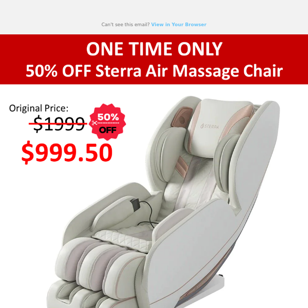 My friend, 24 hours Left To Claim Your 50% OFF Massage Chair (SAVE $999) + Water Purifier Lucky Draw!