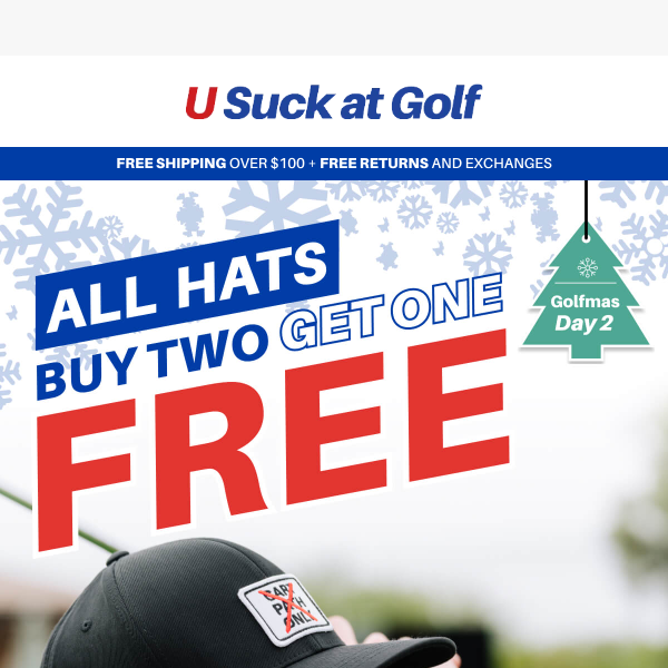 Golfmas Day 2: Buy 2 get 1 FREE Hats