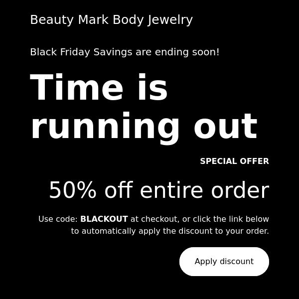 50% off ending soon!