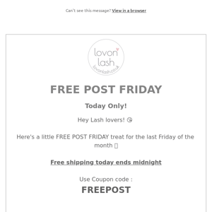 Hey , Freepost Friday x