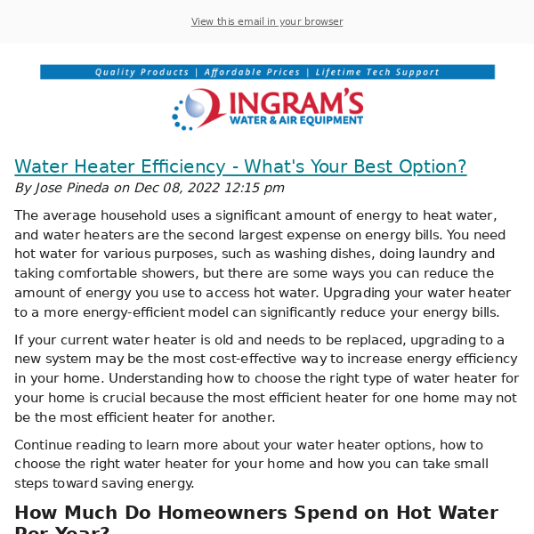 New Article from Ingrams Water & Air