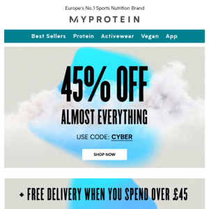 Get 45% off almost everything