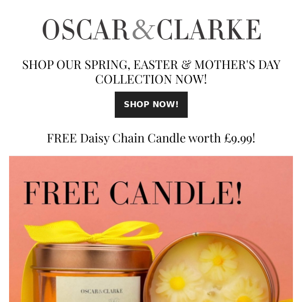 FREE CANDLE WITH YOUR ORDER!🌼