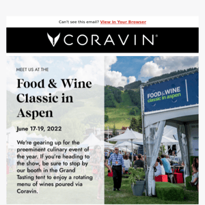 Club Coravin Exclusive Offer: Enjoy a special pour in Aspen!