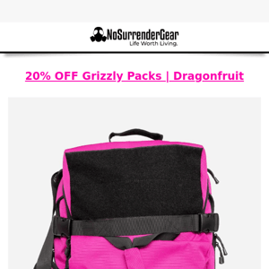 🐻🌺 20% OFF Sale on the Grizzly Pack in Dragonfruit! 🌺🐻