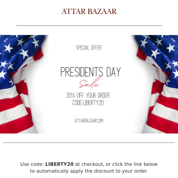 Celebrate Presidents Day with 20% Off Your Favorite Scents!