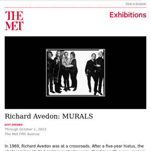Exhibitions: Richard Avedon, "Hear Me Now", and more