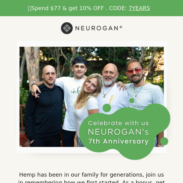 🎉 Join the Celebration: 7 Years of Neurogan!