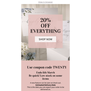 20% off EVERYTHING!! ⭐