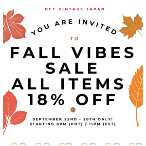 🍁 Fall Vibes Sale 18% OFF Starting now !!~