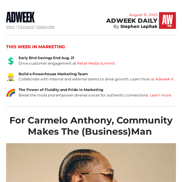 For Carmelo Anthony, Community Makes the (Business)man