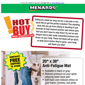 20" x 39" Anti-Fatigue Mat ONLY $17.99!