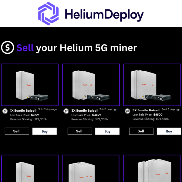 Sell your Helium miner for Cash + % 💰