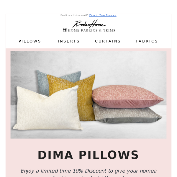 New & fresh - Dima Pillows now available in bright colors!