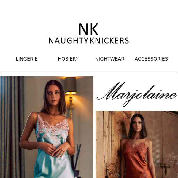 Discover Marjolaine's New Designer French Nightwear Collection at Naughty Knickers!