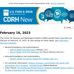 CDRH New - February 16, 2023