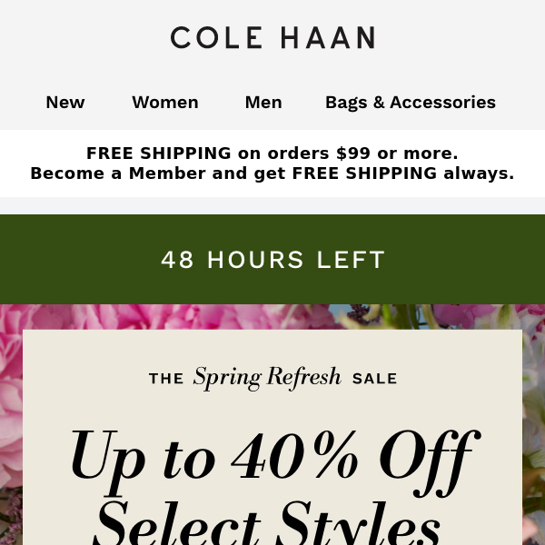 Hurry! Only 48 hours left of The Spring Refresh Sale