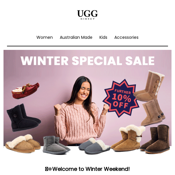 ❄️🛍️Winter Weekend Sale: Score 10% OFF on our UGG Boots! - UGG Direct