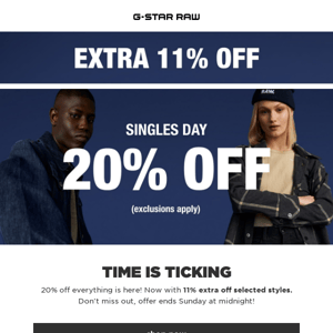 LAST CHANCE! Extra 10% OFF on up to 50% OFF. - G-Star Raw