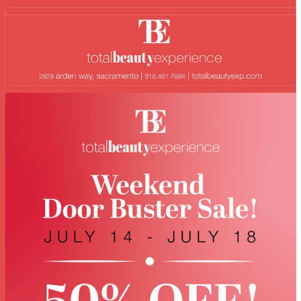 5 Days Only! Shop 50% OFF Select Products! Experience our Weekend DoorBuster!