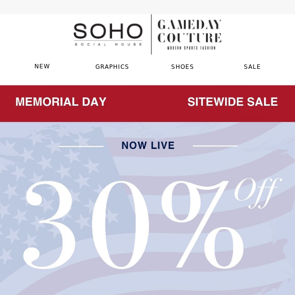 30% OFF Sitewide Starts NOW!!  🇺🇸 Save BIG ALL Weekend
