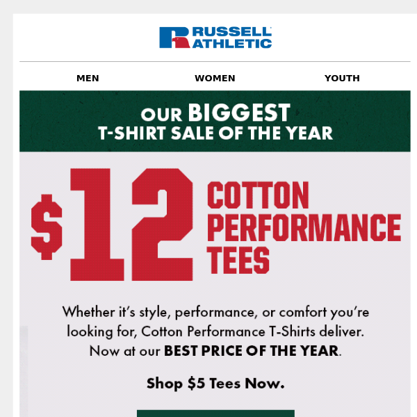 $5 Tees - One Day Only! - Russell Athletic