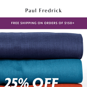 Start fresh with 25% off all shirts*