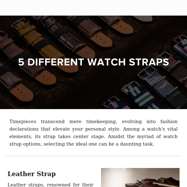 What to Consider When Selecting a Watch Strap